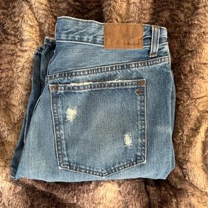 Madewell wide leg button fly jeans - vintage distressed blue